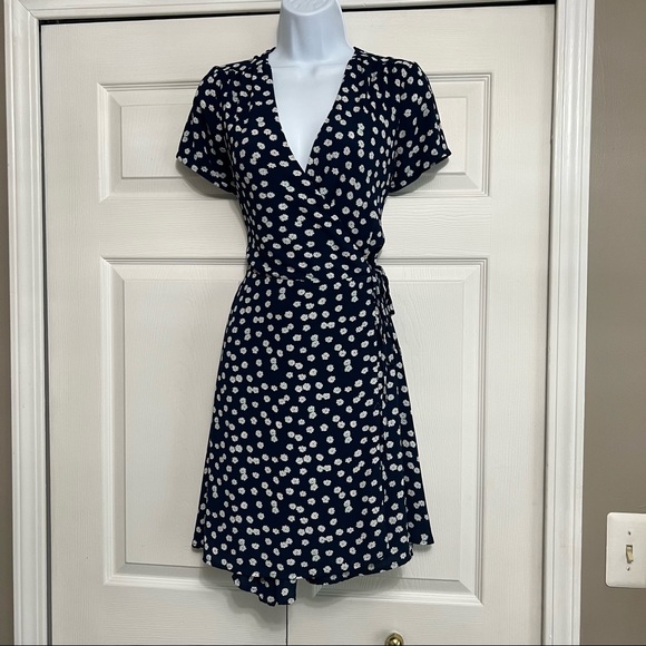 Dresses | Womens Floral Print Wrap Dress Navy | Poshmark